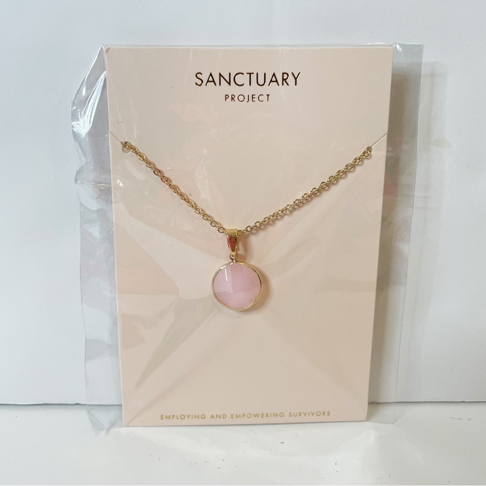NWT Sanctuary Project Gold Tone Pink Rhinestone Necklace
